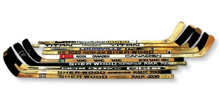 - Instant Game Used Autographed Stick Collection (10)