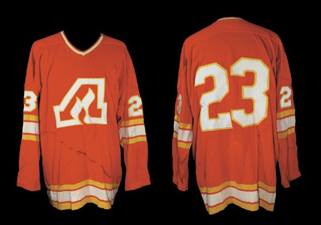 Hockey Sweaters - 1970’s Atlanta Flames Dureen Game Worn Jersey
