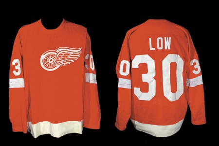 Hockey Sweaters - 1978 Ron Low Detroit Red Wings Game Worn Jersey