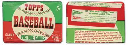 Unopened Wax Packs Boxes and Cases - 1952 Topps Baseball “Nickel” Wax Pack