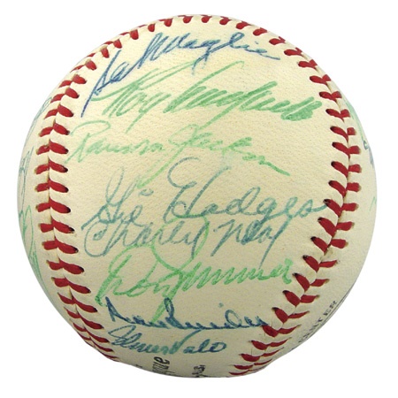 Dodgers - 1957 Brooklyn Dodgers Team Signed Baseball