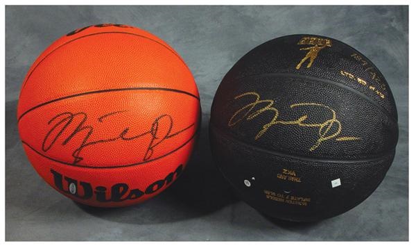 Basketball - Michael Jordan Signed Upper Deck Basketballs (2)