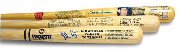 Baseball Autographs - Baseball Greats Signed Bats (3)