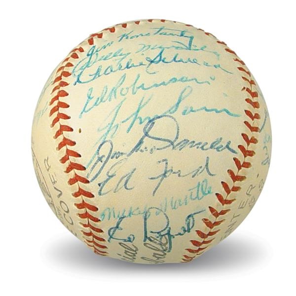 1954 New York Yankees Team Signed Baseball
