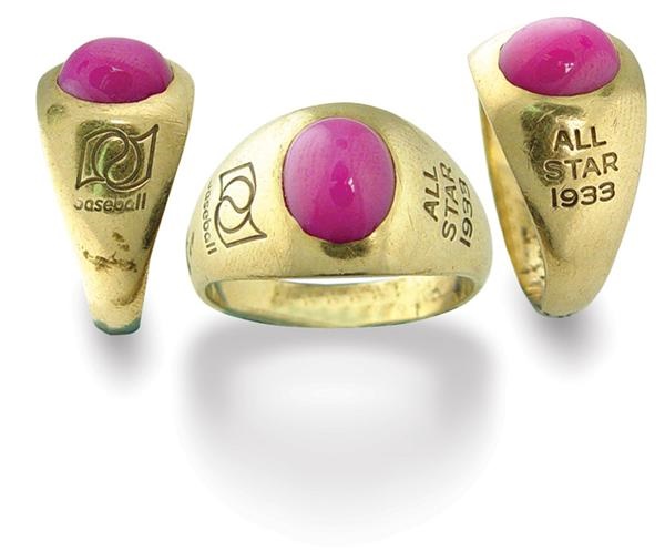 Baseball Awards - Lefty Gomez 1933 All-Star Ring