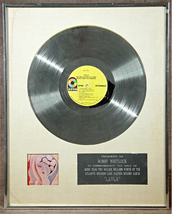 Music Awards - Derek & the Dominoes Platinum Record Award (16x20”).