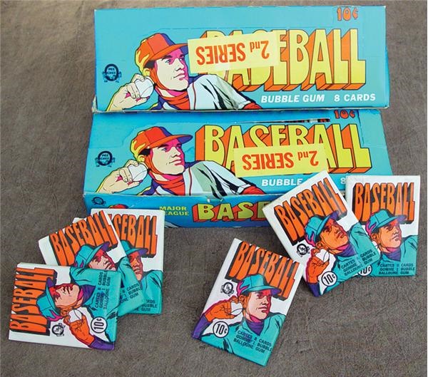 Unopened Cards - Pair of 1972 OPC Baseball 2nd Series Wax Boxes