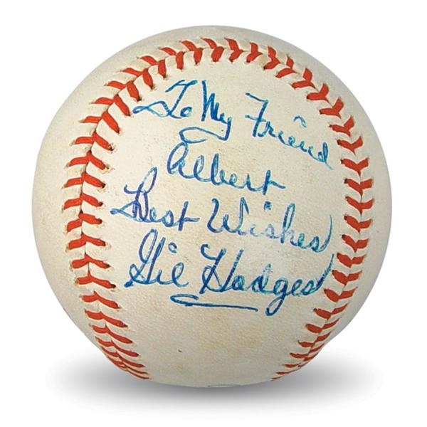 Single Signed Baseballs - Gil Hodges Single Signed Baseball