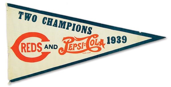 Pete Rose & Cincinnati Reds - 1939 Cincinnati Reds Pepsi Pennant