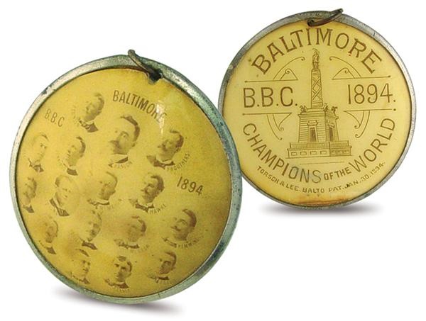 Baltimore Orioles - 1894 Baltimore Baseball Celluloid Champions of the World Pin