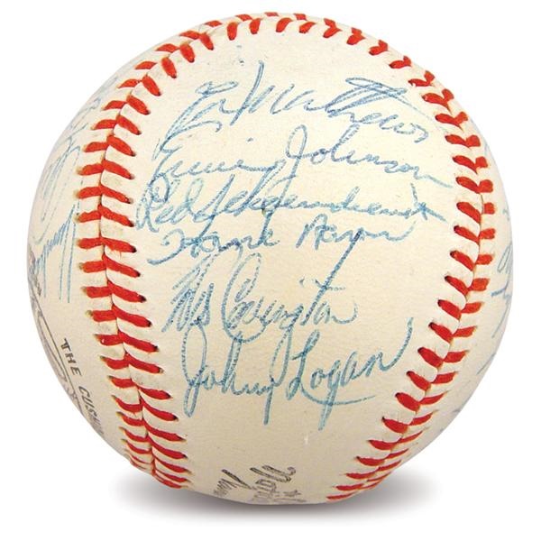 Autographed Baseballs - 1958 Milwaukee Braves Team Signed Baseball