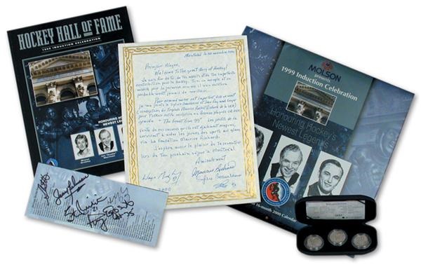 Wayne Gretzky - Wayne Gretzky Signed HOF Induction & Statue Presentation Letter with Extras