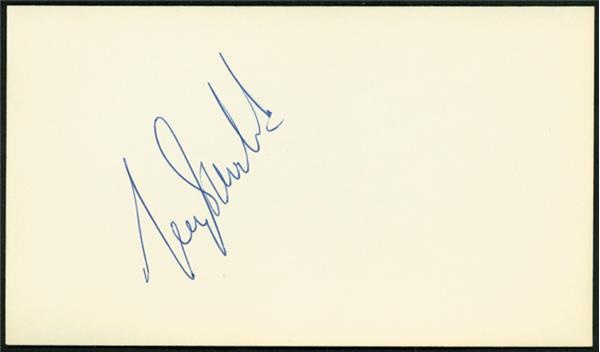 Hockey Memorabilia - 1960’s Terry Sawchuk Autographed Index Card