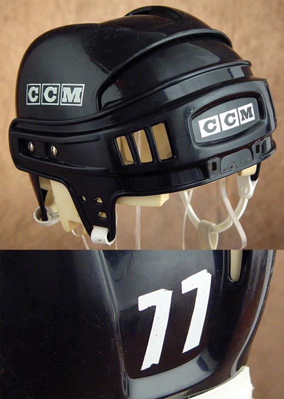 Hockey Equipment - 1990’s Raymond Bourque Game Worn Helmet