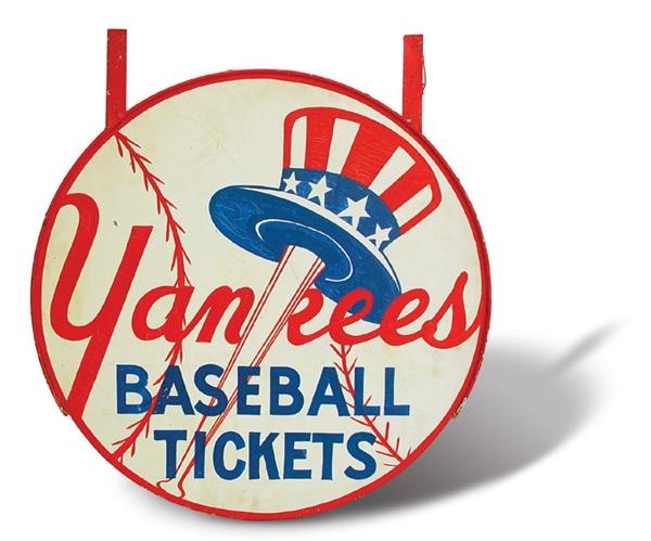 NY Yankees, Giants & Mets - Vintage New York Yankees Ticket Sign