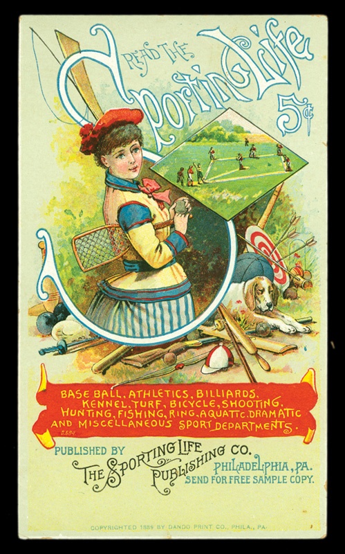 Baseball and Trading Cards - 1889 Sporting Life Trade Card Advertisement
