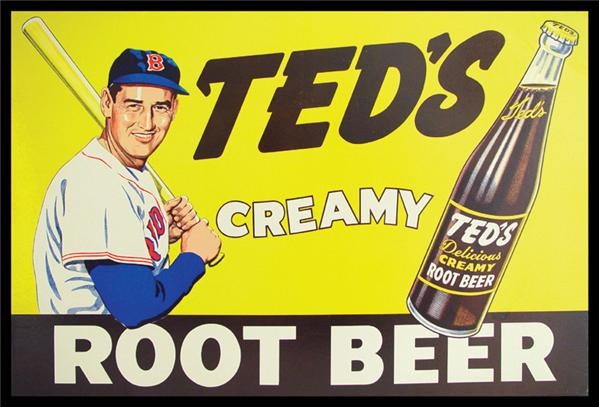 Large Ted Williams Root Beer Advertising Sign (20x30