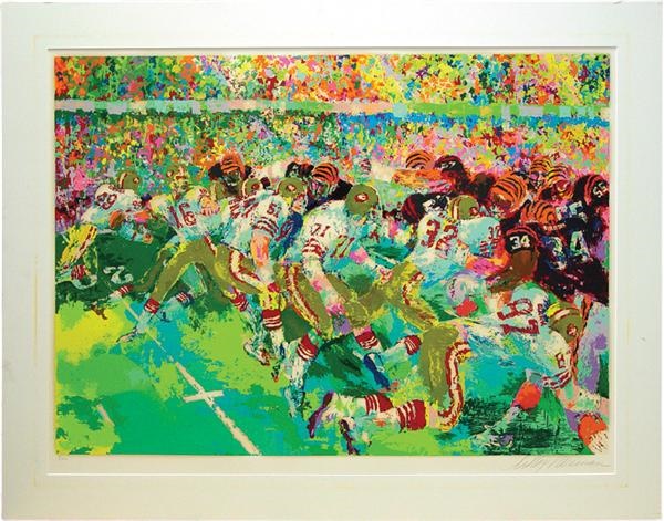 Football - Joe Montana First Superbowl Print by LeRoy Nieman (28x38”)
