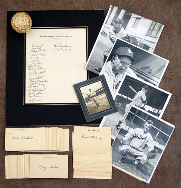 Baseball Autographs - 1901-1960’s Detroit Tigers Signature & Wire Photograph Collection (238)