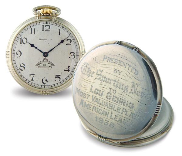 NY Yankees, Giants & Mets - 1936 Lou Gehrig Most Valuable Player Watch