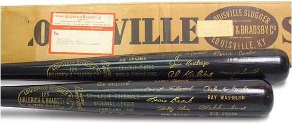 - 1968 World Series Bats (2) with Original Box