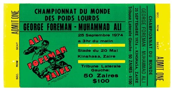 1974 Ali-Foreman Ticket