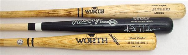 Bats - Kirk Gibson, Alan Trammell, & Lou Whitaker Game Used Bat Collection (3)