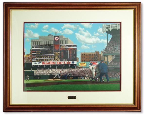 Mantle and Maris - Roger Maris 61st Home Run Original Painting by Bill Purdom