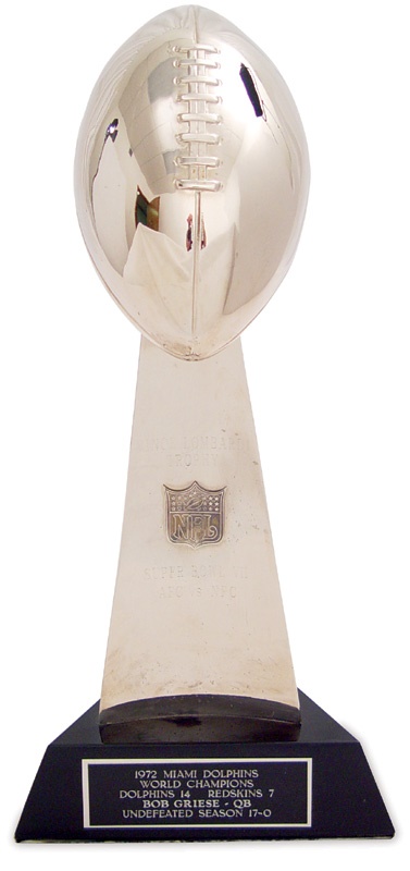 - 1972 Bob Griese Replica Super Bowl Trophy (18")