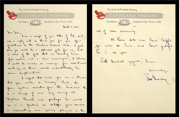 1951 Hank Greenberg Hand Written Letter