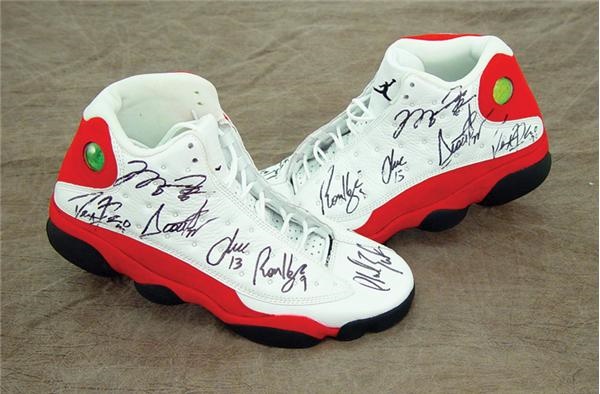 - Michael Jordan Team Autographed Game Worn Shoes