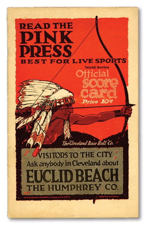 Historic 1920 Cleveland Indians World Series Game Five Program