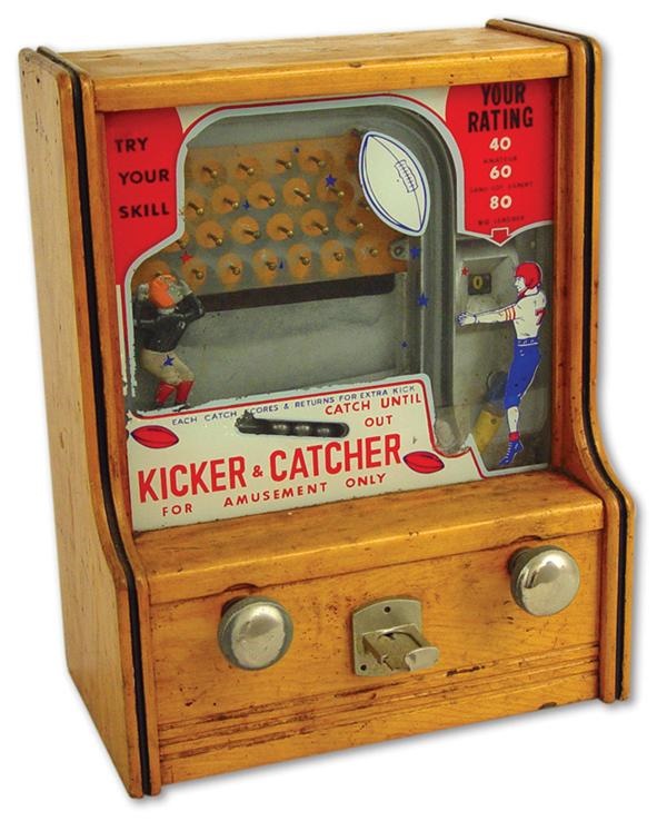 - 1940's-50's Football Kicker & Catcher Coin Operated Machine