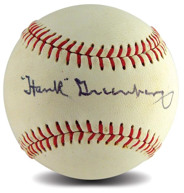 Hank Greenberg Single Signed Baseball