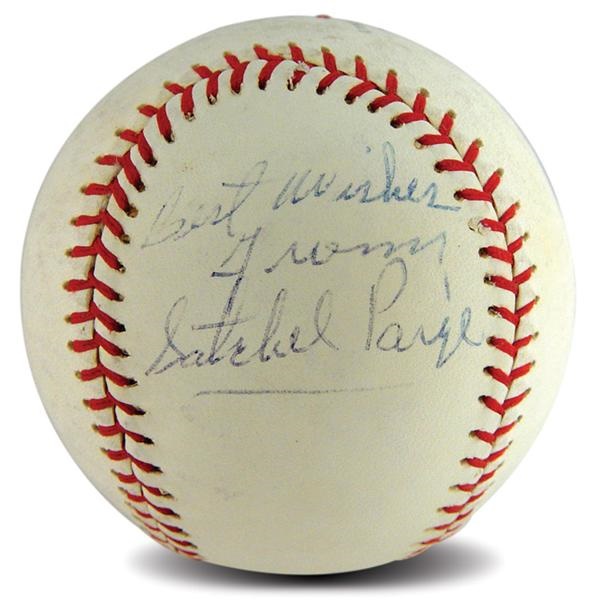Single Signed Baseballs - Satchel Paige Single Signed Baseball