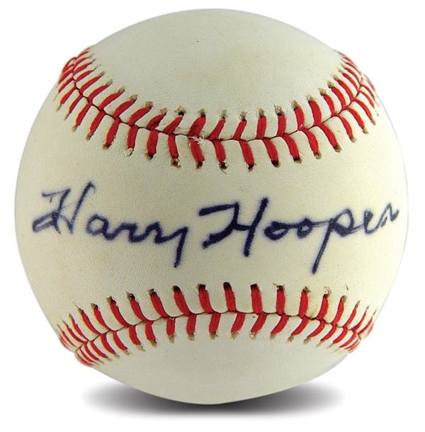 Harry Hooper Single Signed Baseball
