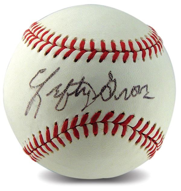 - Lefty Grove Single Signed Baseball
