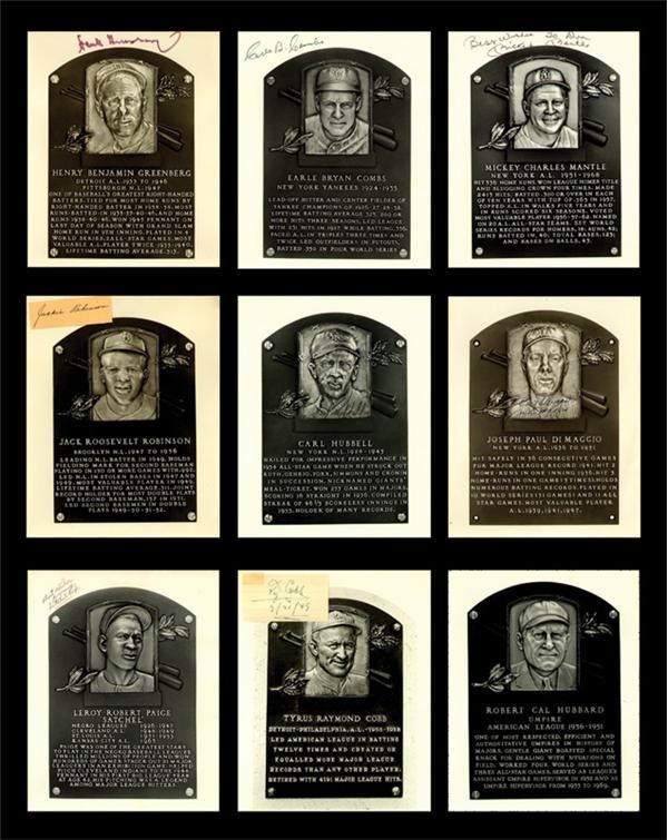 - Autographed 8x10" Hall of Fame Plaque Collection (77)