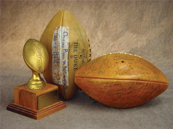 Joe Perry Game Balls (2) and Trophy