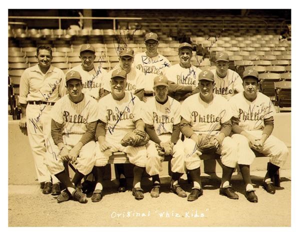 Philadelphia Baseball - 1950 Whiz Kids Signed Team Photograph (7.5x9.5")