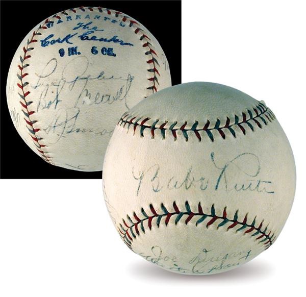Circa 1927 New York Yankees Signed Baseball