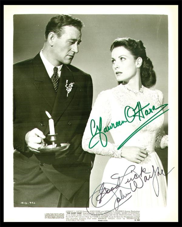 Sports Autographs - John Wayne & Maureen O'Hara Signed Photograph (8x10")