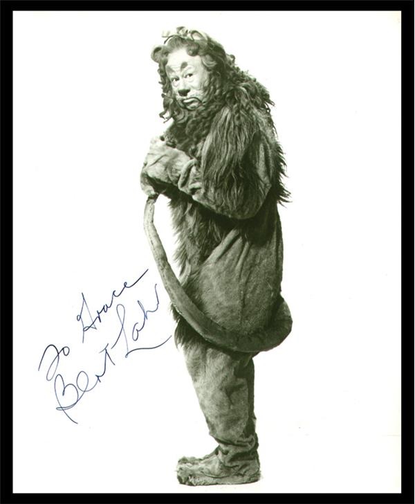 Bert Lahr Signed Photograph as The Cowardly Lion (9x10").