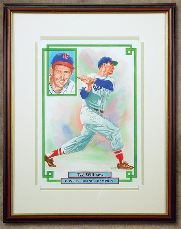 Ted Williams - Ted Williams Original Painting by Dick Perez
