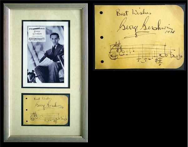 Sports Autographs - George Gershwin Signed "Rhapsody in Blue" Musical Notation