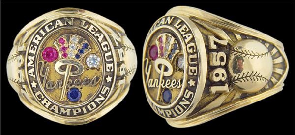 NY Yankees, Giants & Mets - 1957 New York Yankees American League Champions Ring