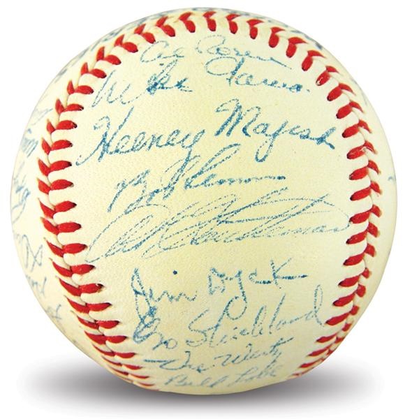 1954 Cleveland Indians Team Signed Baseball
