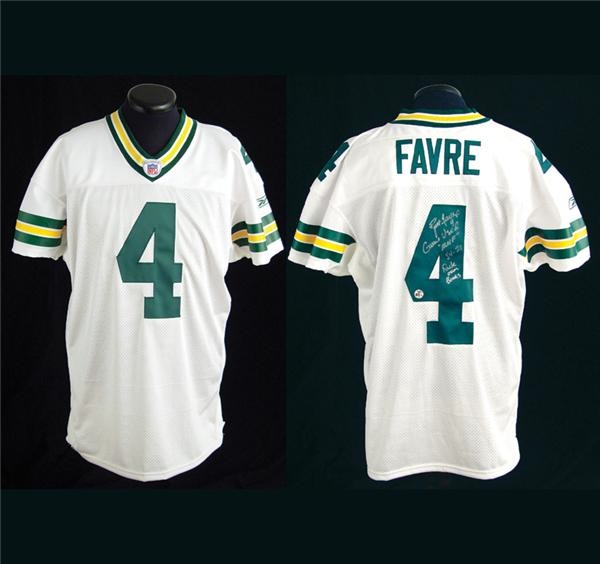 Football - Brett Favre Autographed Game Worn 40,000 Passing Yards Jersey