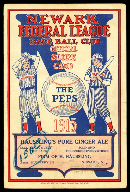 Baseball Publications and Tickets - 1915 Newark Federal League Program