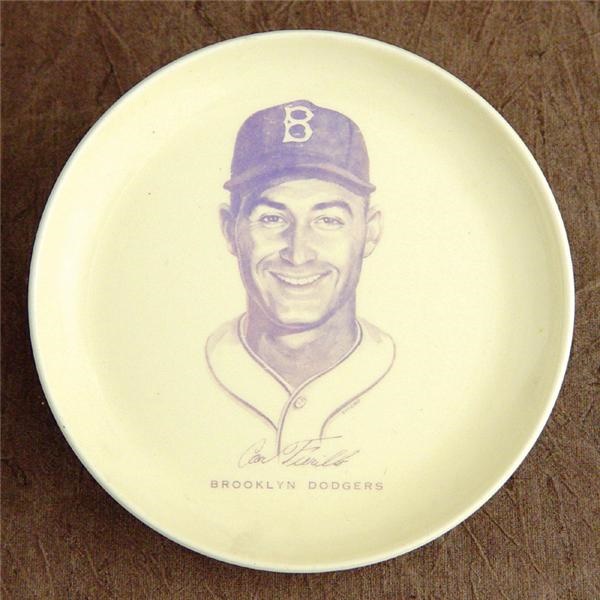 Jackie Robinson & Brooklyn Dodgers - 1950's Carl Furillo Brooklyn Dodgers Plate